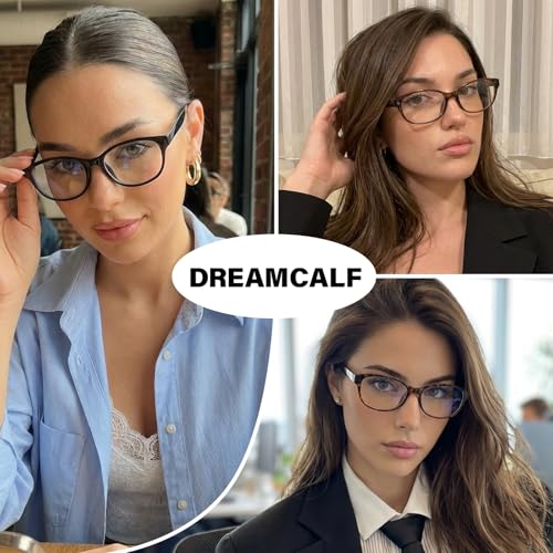 Image of DreamCalf Office-Siren Blue Light Glasses for Women Y2K Fake Glasses | Rectangle Frame, Ultra-light frame, Trendy Cosplay Accessories, Versatile use - from daily wear to themed events