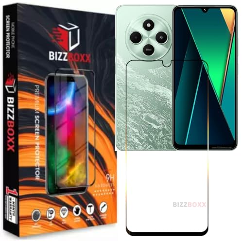 Image of Compatible With POCO C75 5G Tempered Glass Screen Protector Guard With Precise Edges - High Definition, Shatterproof, Easy Install, Anti-Fingerprint Screen Guard (POCO C75) - Pack of 1