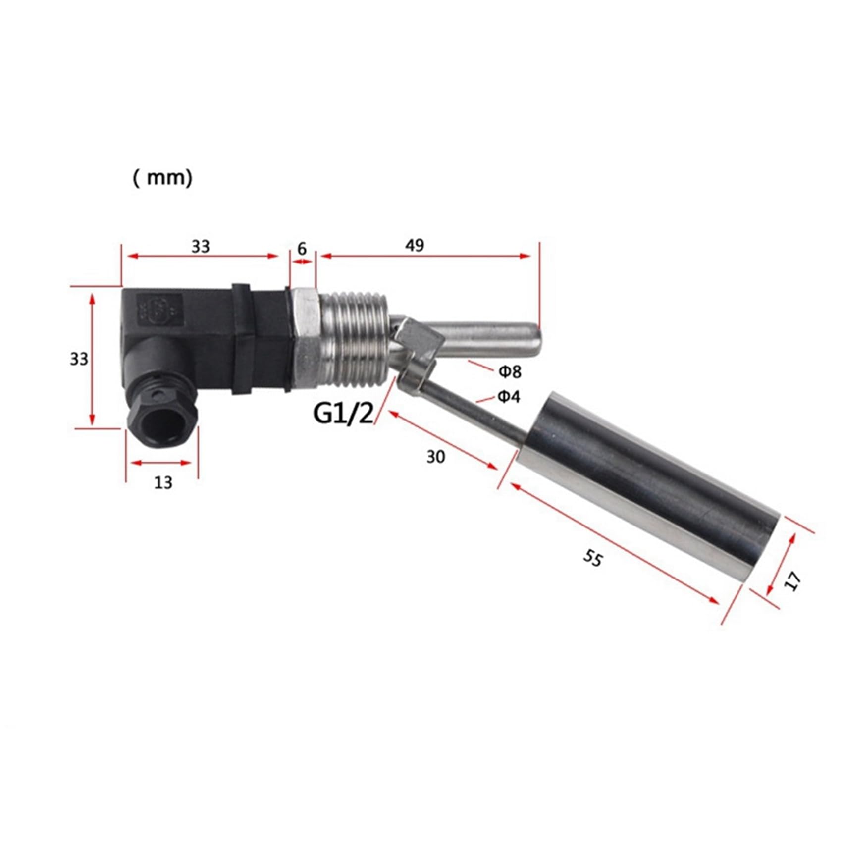 10 Pieza Interruptor de Flotador de Montaje Lateral del Sensor de de Agua de Flotador LíQuido Acero Inoxidable Seguro por Debajo de 220 V
