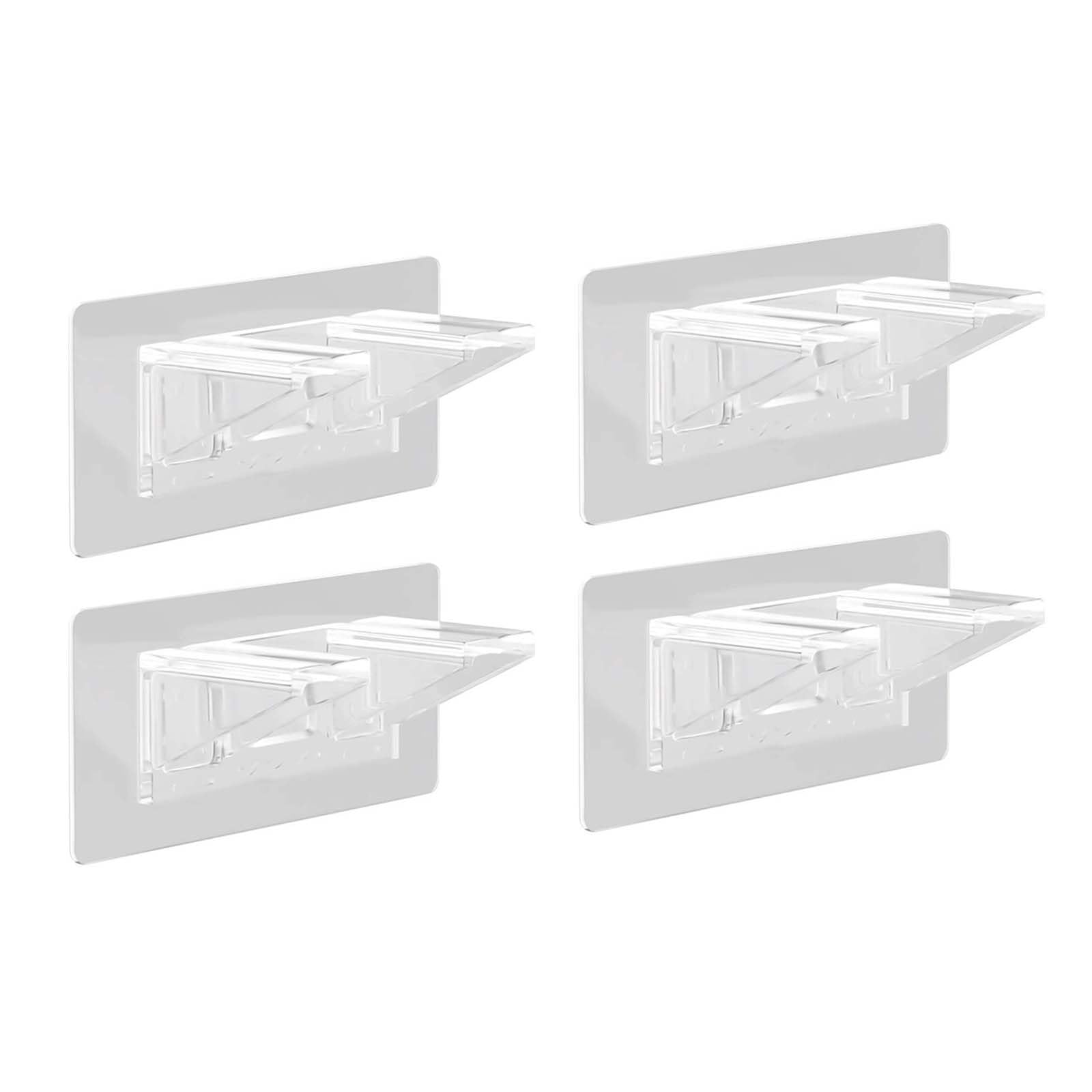 Buxuaaaa 4Pcs Adhesive Shelf Pegs For Kitchen Bedroom Closet Cabinet Shelf Clips Wall Hangers Sticker Bracket Adhesive Bracket