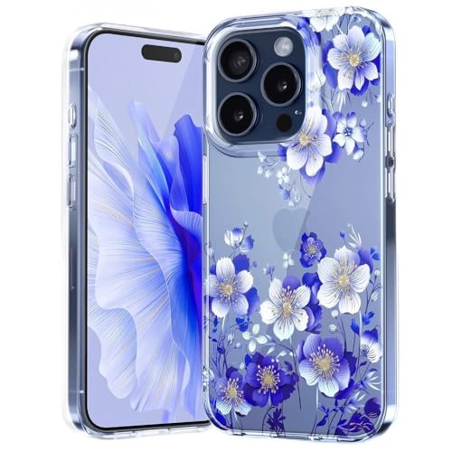 Coque TPU de mode fleur claire antichoc pour iPhone 15 Plus et 13