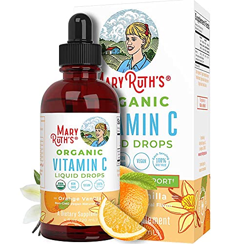 USDA Organic Vitamin C Drops by MaryRuthâ€™s | Plant Based Liquid Immune VIT C Supplement | Organic Acerola | Safe for The Whole Family | 4oz