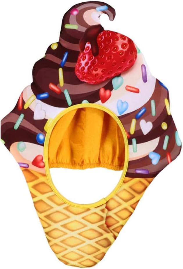 Ice Cream Cosplay Hat, Funny Food Headwear, Costumes Headpieces for Ice Cream Halloween Cosplay Women's Accessories