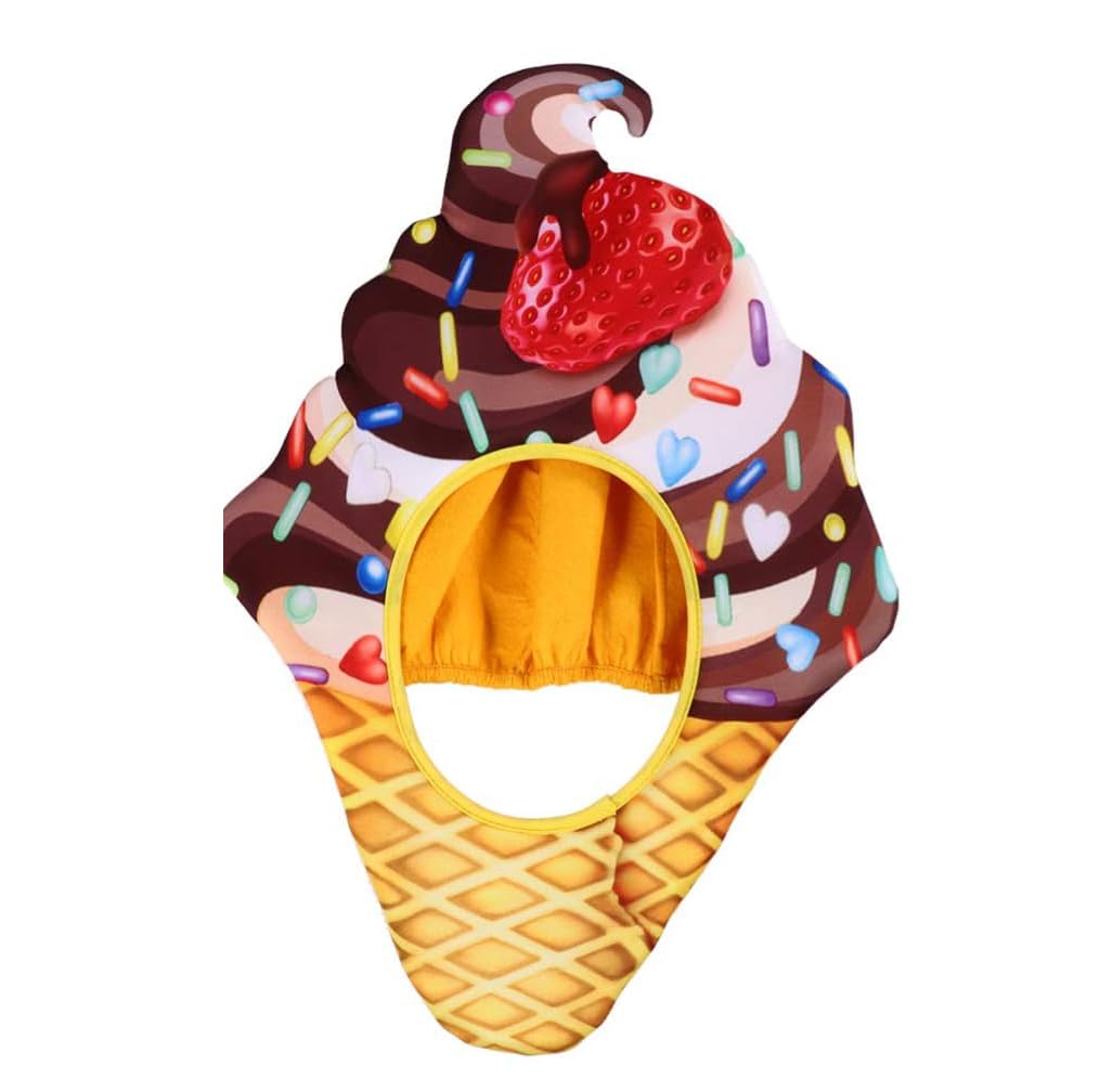 NALACAL Ice Cream Cosplay Hat, Funny Food Headwear, Costumes Headpieces for Ice Cream Halloween Cosplay Women's Accessories