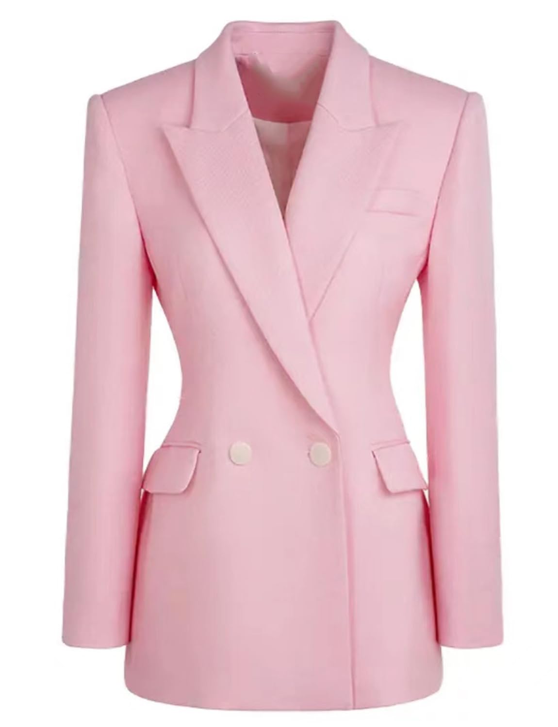 Womens Suit Blazer Two Buttons Peak Lapel Christmas Office Jacket