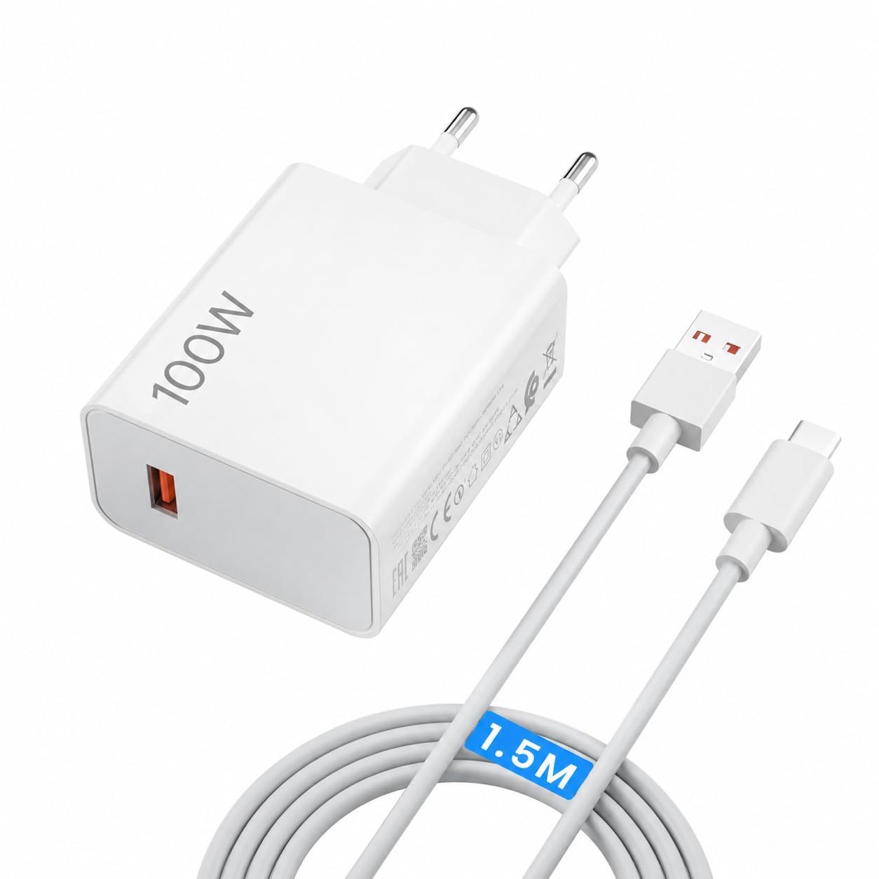 Cargador Y Cable USB-C 100W Para Xiaomi – HyperCharge Rápido Para Poco F8 Pro, Redmi K90, Mi 17, Y Más