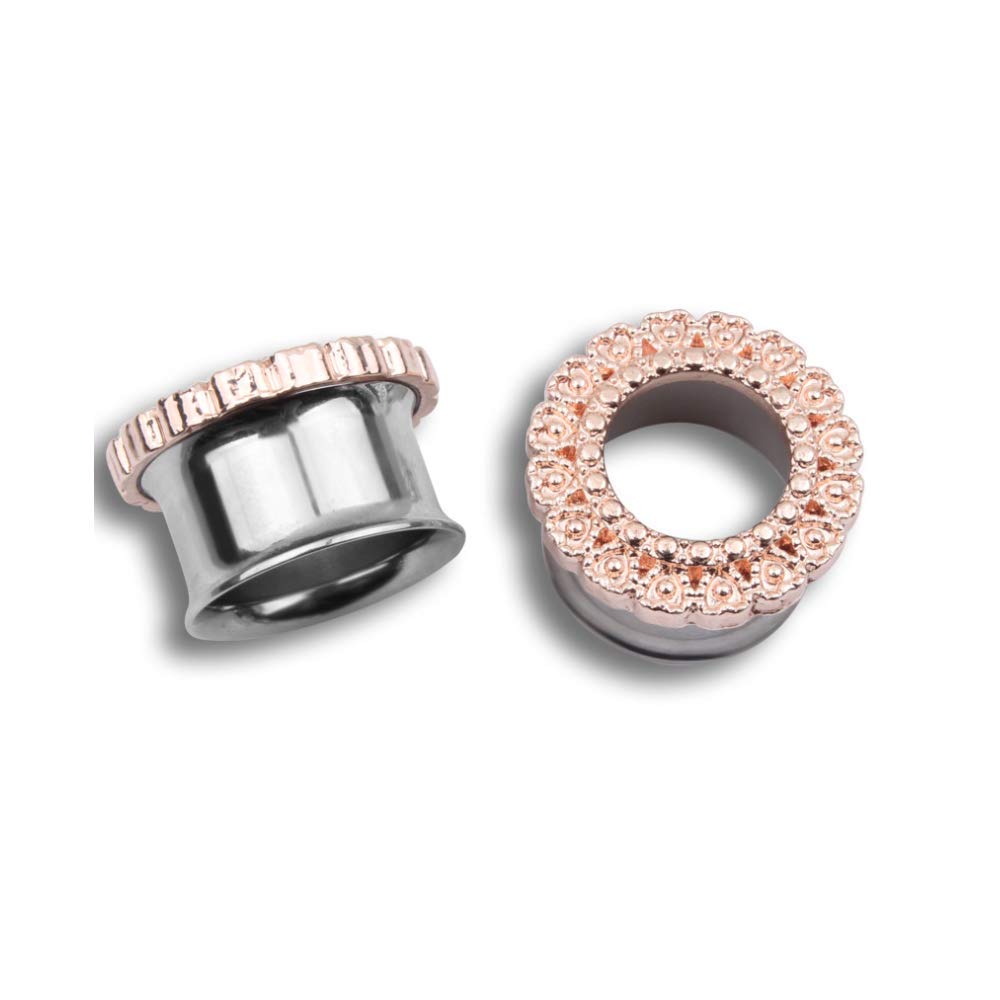 Duschvorhang Elegant Jinzsnk Silikon Fleisch Tunnel Ohrstörungen EIN Paar stilvolle Ohrringe eingelegtes Ziegelstein Edelstahl Exquisit Tunnel Plugs Ga