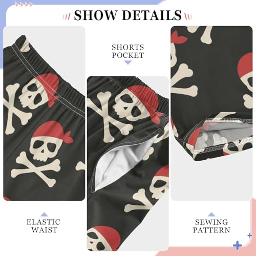 ZZXXB Pirate Skull Boys Long Pants Soft Trousers Elastic Waist Kids Lounge Bottoms with Pockets S-XL4