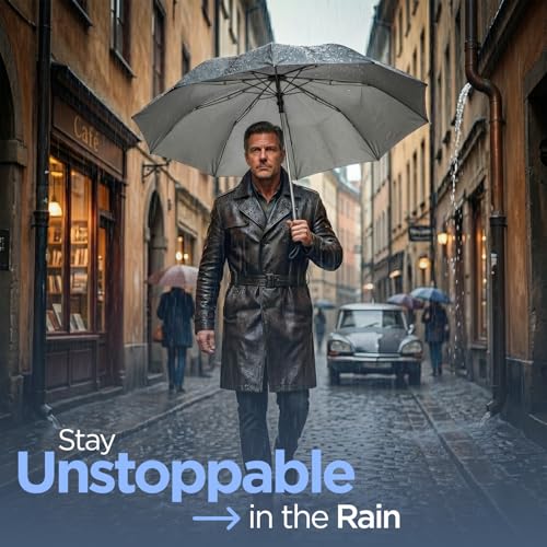 Image of UNIGEN 2 Fold Automatic Umbrella for Men & Women | 48 Inch Canopy Coverage | Windproof, UV Protection & Rain Resistant | Compact Travel Umbrella | Lightweight Portable Design for Office, Car & Outdoor Use | Black