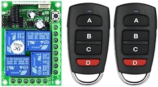 DC 12V 10A 4CH Remote Control Switches Receiver Transmitters Electric Door/Motorcycle/Light 433mhz - (Color: with 2 Remote, Size: 433mhz)