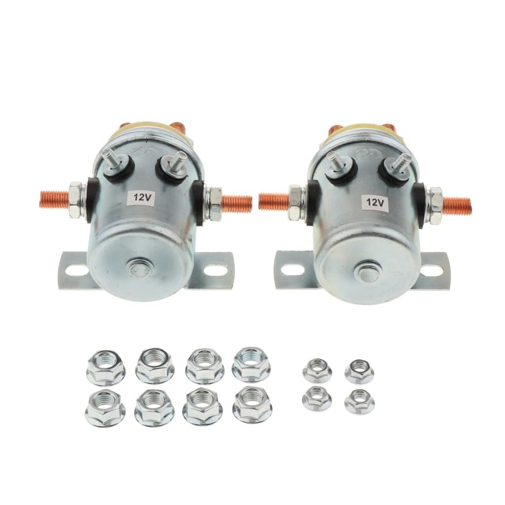 2x Solenoid Relay Switch 6 Terminal For Winch Continuous Duty 12V 200A Winch Starter Solenoid Relay Switch ICXLPMC
