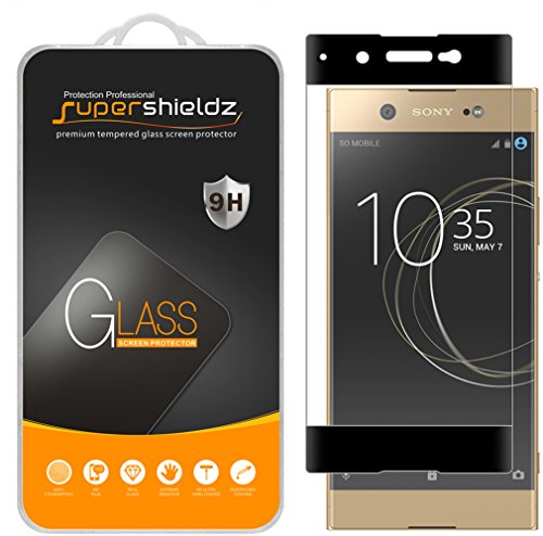 Supershieldz Designed for Sony (Xperia XA1 Ultra) Tempered Glass Screen Protector, (Full Cover) (3D Curved Glass) Anti Scratch, Bubble Free (Black)