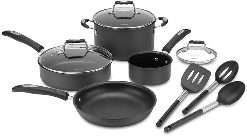 Cuisinart P67-10 Chef's 10 Piece Hard Anodized Aluminum Nonstick Cookware Set: Home & Kitchen - Amazon.com