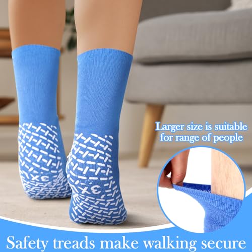Image of Foaincore 12 Pairs 2XL 3XL 4XL Non Slip Hospital Socks with Grips for Men Women Extra Wide Single Tread Slipper Socks
