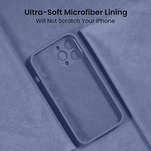Image of FireNova Designed for iPhone 14 Pro Case, Silicone Upgraded [Camera Protection] Phone Case, Soft Anti-Scratch Microfiber Lining Inside, 6.1 inch, Lavender Gray