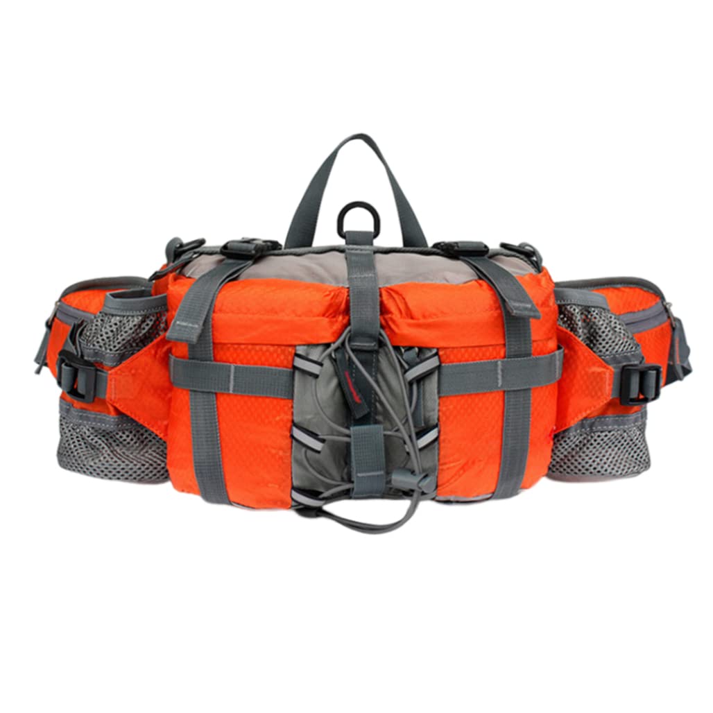 Striegro Outdoor Fanny Pack Hiking Waist Bag with Water Bottle Holder for Motorcycling Hiking Traveling Orange.