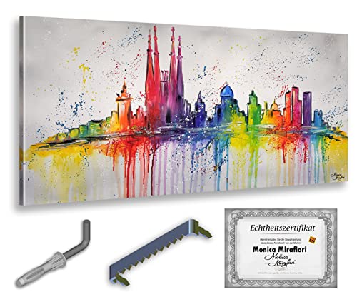 Monica Mirafiori I Barcelona 140x70 cm I Cuadro pintado a mano I Pintura I Arte moderno Cover