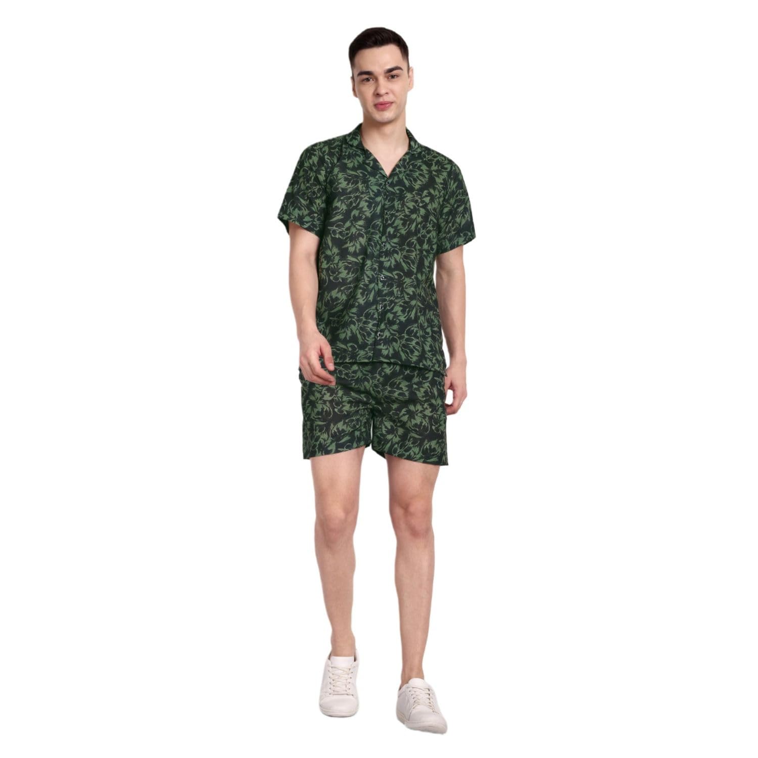 Co-Ord Set Night Suit Pyjama Shirt and Shorts Night Dress for Men-image-10
