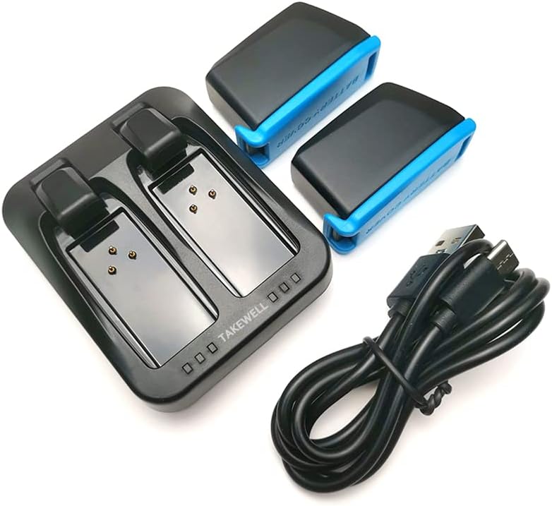 takewell2 Pcs Batteries + Dual-Port Charger for SRAM AXS/eTap, The Charger Unit Comes with USB C, Both Batteries can be Quickly Charged at The Same Time, 300 mAh 7.4 V 2.2 Wh for One Battery.