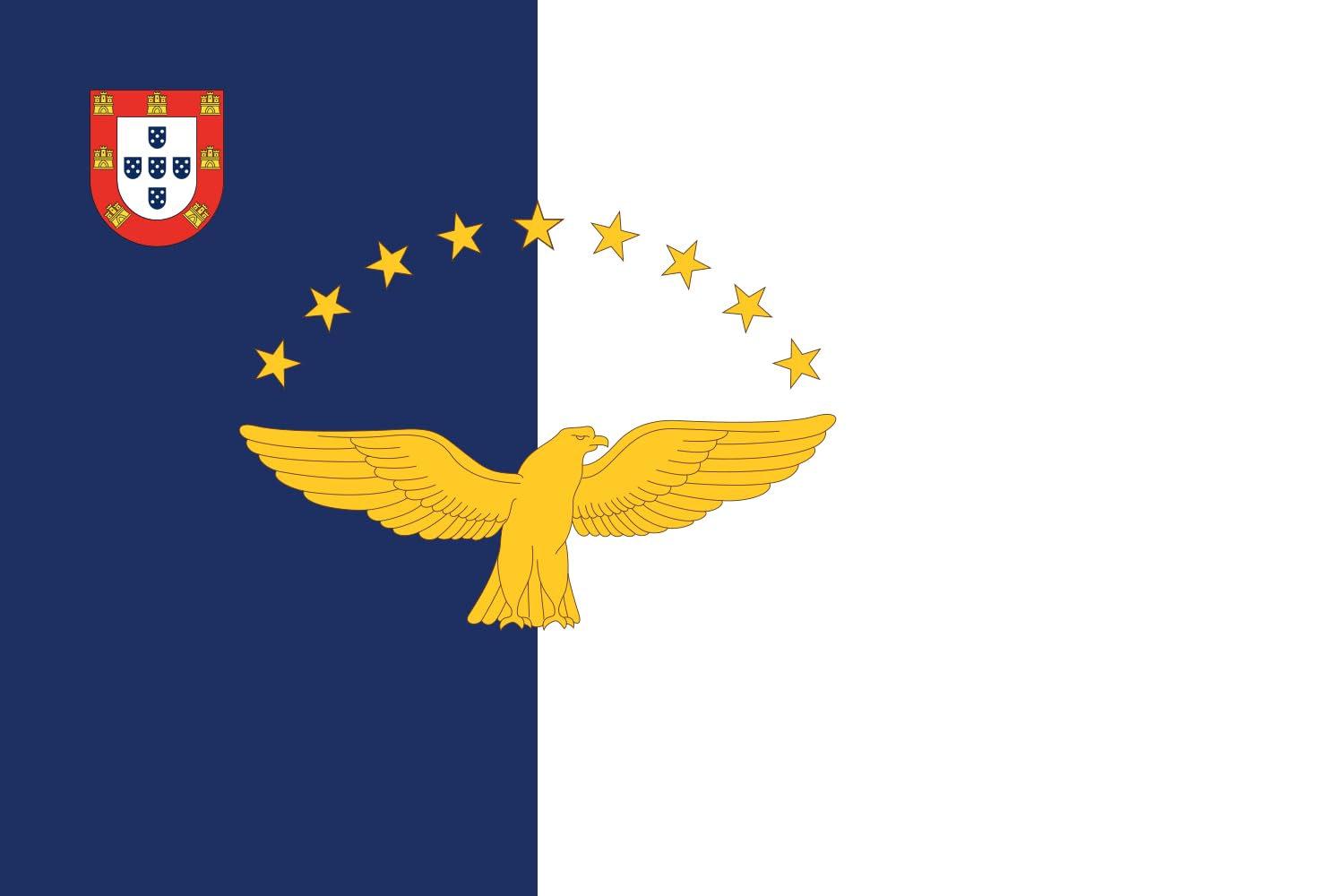 Drapeau Large Açores pavillon paysage 1.5m² pour mât de jardin