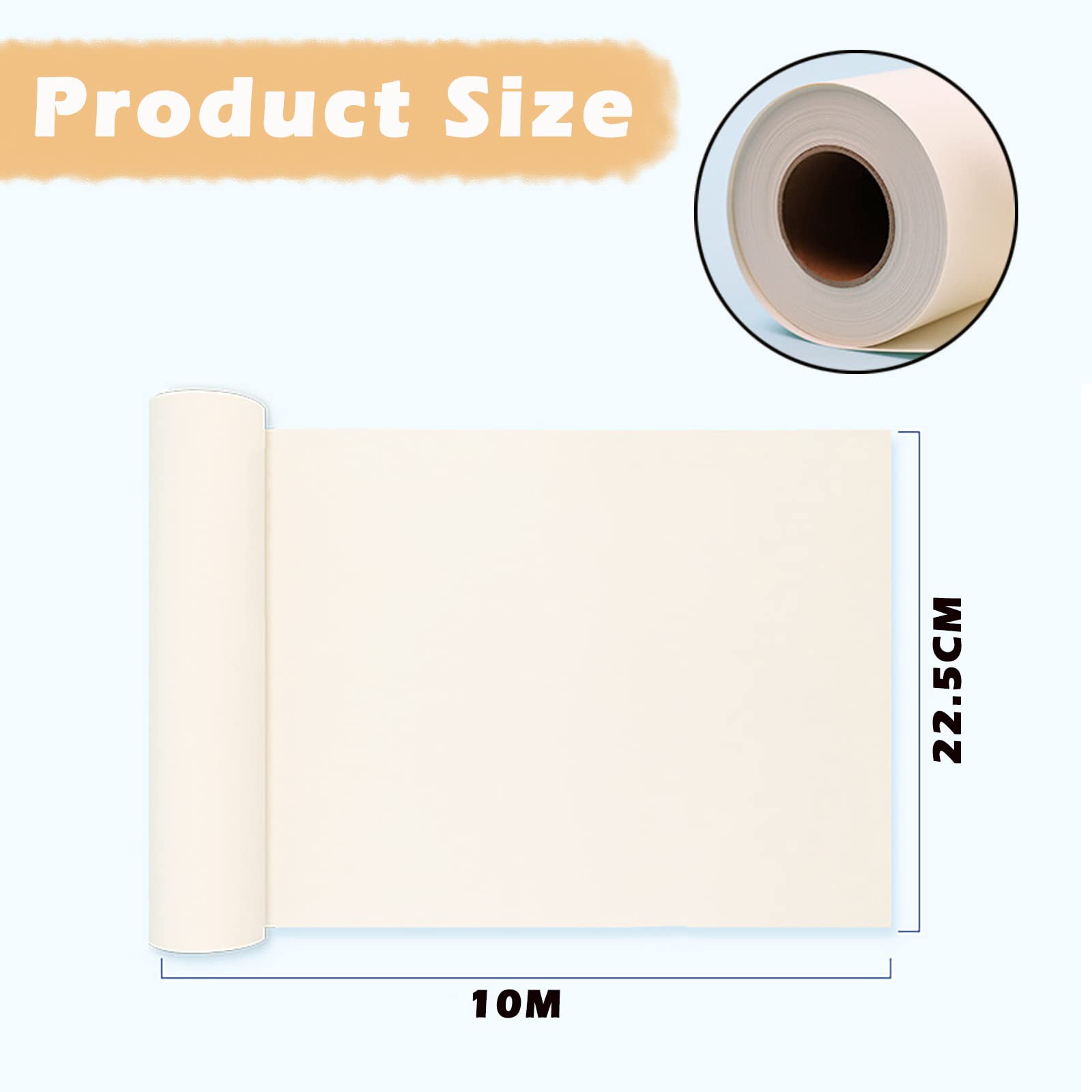 PALUDO Rotolo Carta Disegno Bianco, 22.5 Cm X 10M Rotolo Di Carta Artistica, Rotolo Di Carta Da Disegno Per Cavalletto Pittura Bambini Disegnare