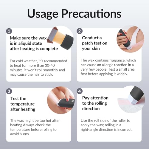 Image of Roll On Waxing Kit for Hair Removal - At-Home Body & Face Wax Kit for Women & Men with 2 Wax Cartridges & 50 Strips, Depilatory Kit for Legs, Arms, Bikini