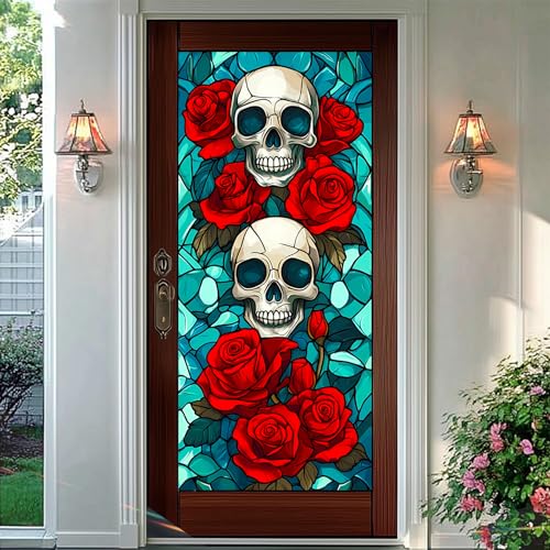 Vinilo Decorativo HOMETITUTE Vidrio Templado Calavera 17.7x39.3 in miniatura 1