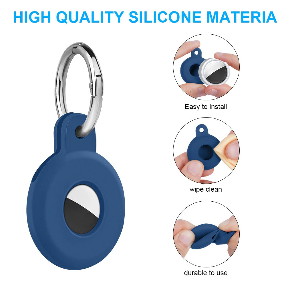 Ainiv Llavero para AirTag, 1 Pieza Llaveros para AirTag Funda Protectora de Silicona, Localizador Keychain Portátil Antipérdida, Protectora Funda Mascotas y Mochilas — view 2