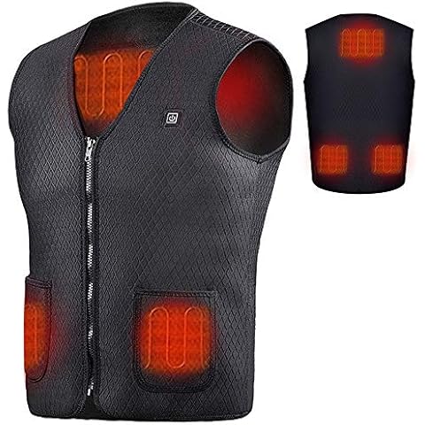 ANLEM Heating Vests USB Charging 5 Heating Zones Heated Coat for Women Men 5V Washable, Lightweight Warm Gilet Coat Heating Vest for Winter Skiing Motorcycle Hiking Fishing Golf, Size M Cover