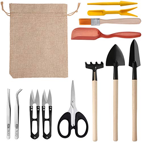 13 Pieces Mini Gardening Tools Flax Bag Set Gardening Transplanting Tools for Succulent Plant Transplanting and Shovel Operation Convenient Indoor and Outdoor Small Fairyland Gardening Plant 13 Pieces Mini Gardening Tools Flax Bag Set Gardening Transplanting Tools for Succulent Plant Transplanting and Shovel Operation Convenient Indoor and Outdoor Small Fairyland Gardening Plant