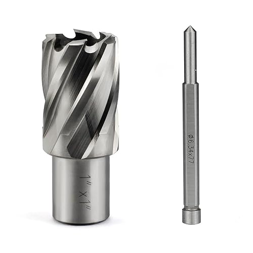 Cortador anular de 1 pulgada de diámetro de corte 34 Weldon Shank 1 profundidad de corte con pasador piloto puntas de toleta HSS kit para prensa de