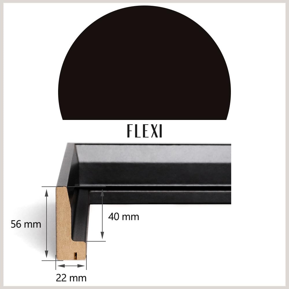 Bildershop-24 Schattenfugenrahmen FLEXI in Schwarz (matt) 100x100cm für Leinwandbilder und Keilrahmenbilder bis 4 cm Tiefe