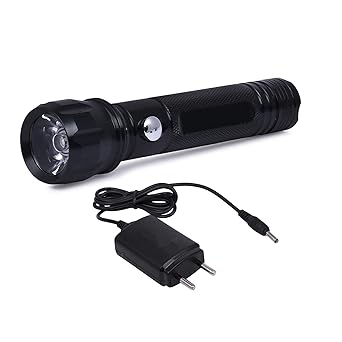 Feline Rechargeable Super Bright Torch High Power Flashlight for Camping Hiking Outdoor, Purpose Torch with Emergency Light (Jy-859 Torch)