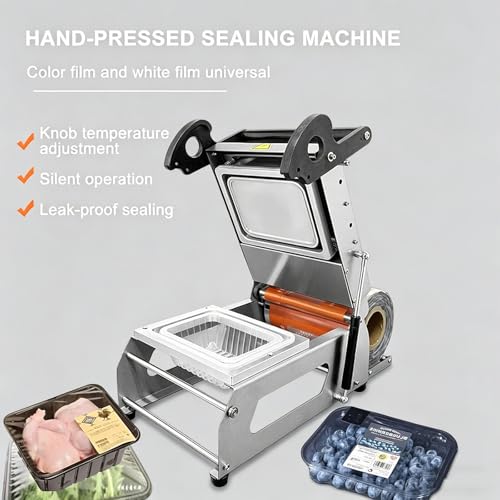 Macchina di imballaggio automatica dell'alimento del vassoio del vassoio semi automatico 600W scatola di pranzo della sigillatura dell'acciaio inossidabile 7-8 per min contatore compatto per il panifi
