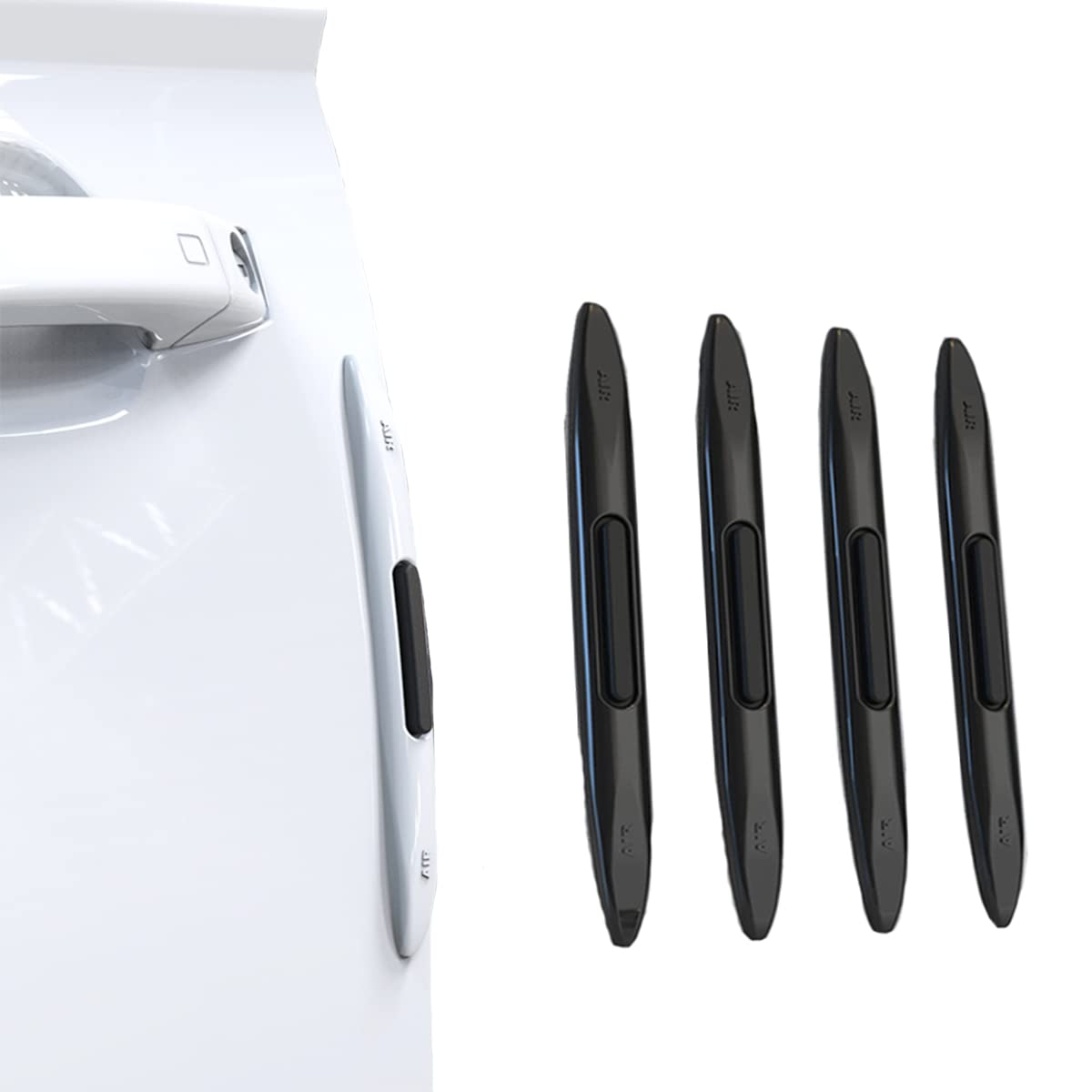 4 Pcs Universal Auto Door Side Edge Protection Guard,Self-Adhesive Anti-Scratch Collision Protector Trim Sticker for Car Side Door Edge Bumper Guard Protector Strips