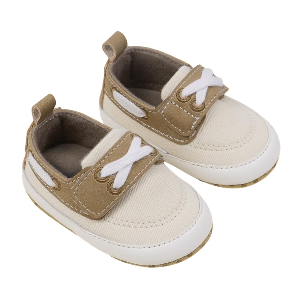 neska moda 6 To 12 Months Baby Boys & Baby Girls Beige Hook & Loop Anti Slip Shoe Booties-BT5453-picture-25