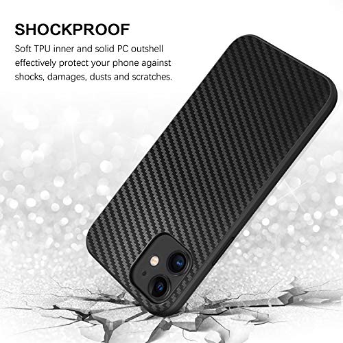 Bentoben XDD-V330-01-FBA For Iphone 12 Case, Phone Case Iphone 12 Pro 6.1", Carbon Fiber Design Slim Fit Shockproof Protective Hybrid Hard Pc Soft Tpu Bumper Drop Protection Girl Women Boy Men Cover thumb #1