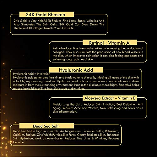 Image of Retinol Serum For Face Enrich with 24K Gold, Hyaluronic Acid, Vitamin E, Aloevera Extract - 10ml