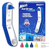 Mack's Ear Dryer PRO Rechargeable Warm Air Ear Water Drying Aid with Red Light Therapy and 3 Power Levels for Swimmers' Ears, Showering, Water Sports, Surfing, Scuba, and Hearing Aids