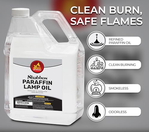 Image of 1 Gallon Paraffin Lamp Oil - Clear Smokeless, Odorless, Clean Burning Fuel for Indoor and Outdoor Use - Shabbos Lamp Oil, by Ner Mitzvah