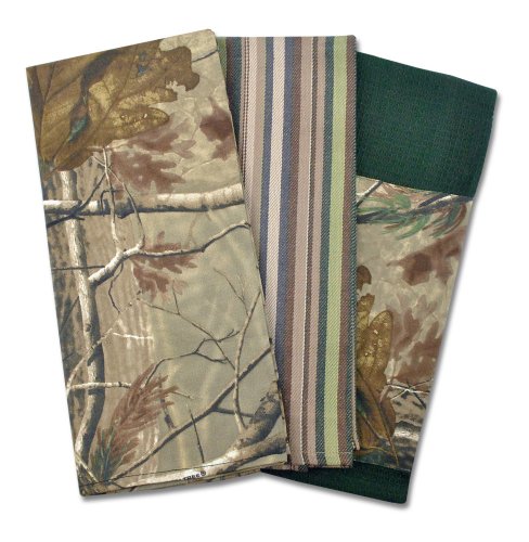 DII, Real Tree Dishtowels, 100% Cotton, Machine Washable, 18x28