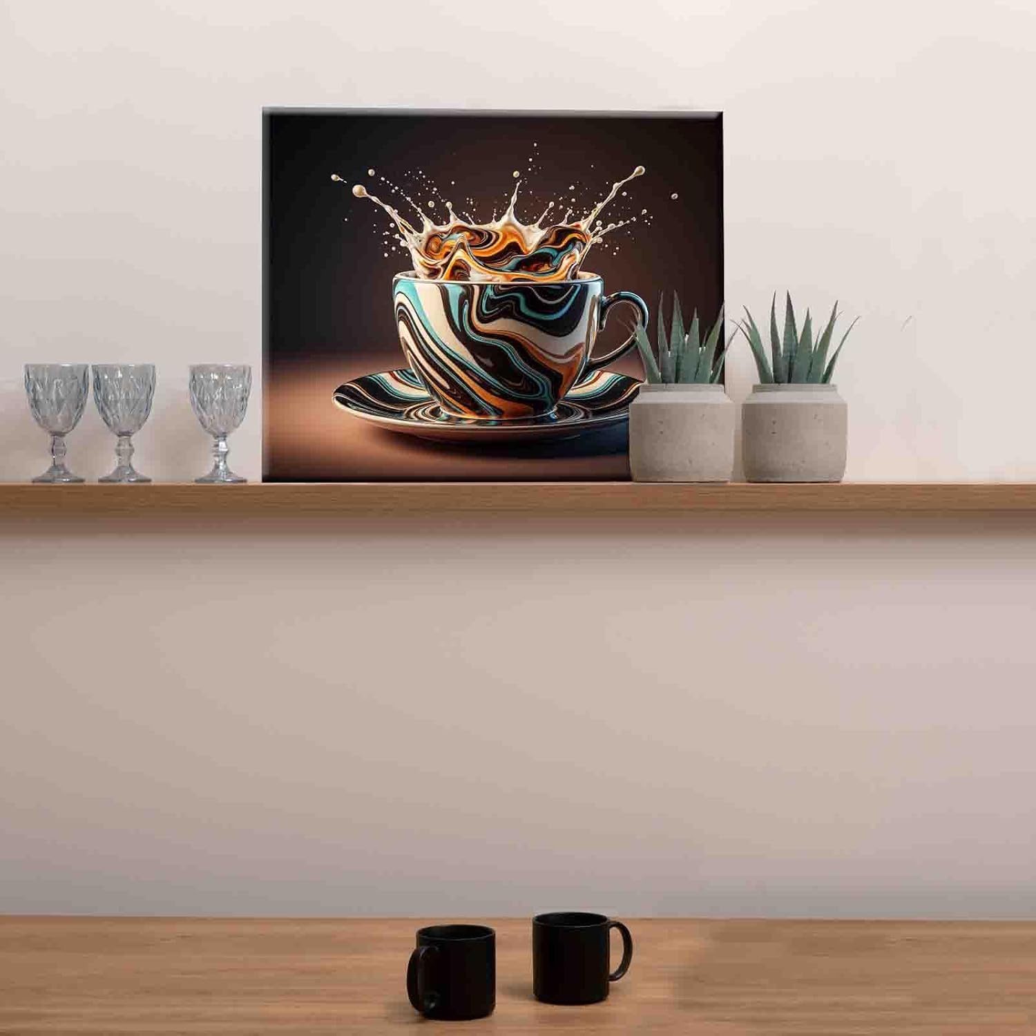 Paint by Numbers for Adults,Chocolate Coffee,DIY Acrylic Watercolor Painting by Numbers for Kids Beginners Abstract Colorful Painting Arts Craft On Canvas Home Wall Decor(16X20 inch DIY Frame)