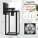 2-Pack Outdoor Light Fixtures Wall Mount, Waterproof Exterior Wall Lanterns with Clear Glass, Anti-Rust Outside Black Wall Sconces, Front Porch Lights for House Garage Doorway, Bulbs Not Included