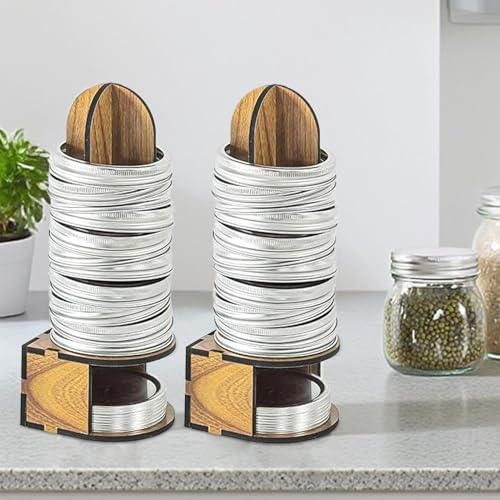Organizador de madera elegante tipo puente de almacenamiento de tapa y anillo para cocina 8