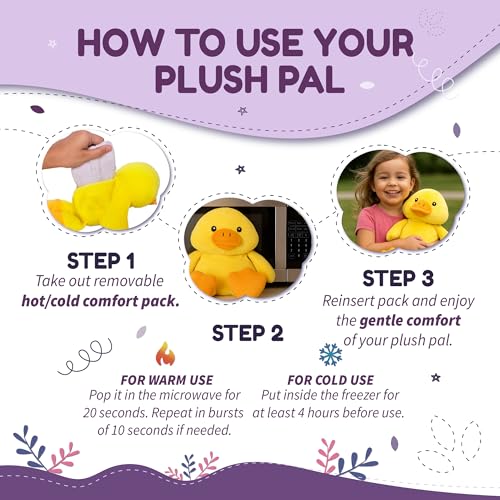 WILD BABY Microwavable & Weighted Plush Toy - Duck Stuffed Animal for Comfort & Warmth - Soft, Heatable Plushie for Snuggles - Great for Kids, Toddlers & All Ages