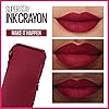 Maybelline Super Stay Ink Crayon Lipstick Makeup, Precision Tip Matte Lip Crayon with Built-in Sharpener, Longwear Up To 8Hrs, Make It Happen, Berry Red, 1 Count