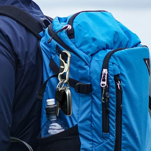 Image of Heavy Duty Keychain with Quick Release Double Carabiner Clip, Key Rings, D Ring, Car Key Holder for Belt Loop