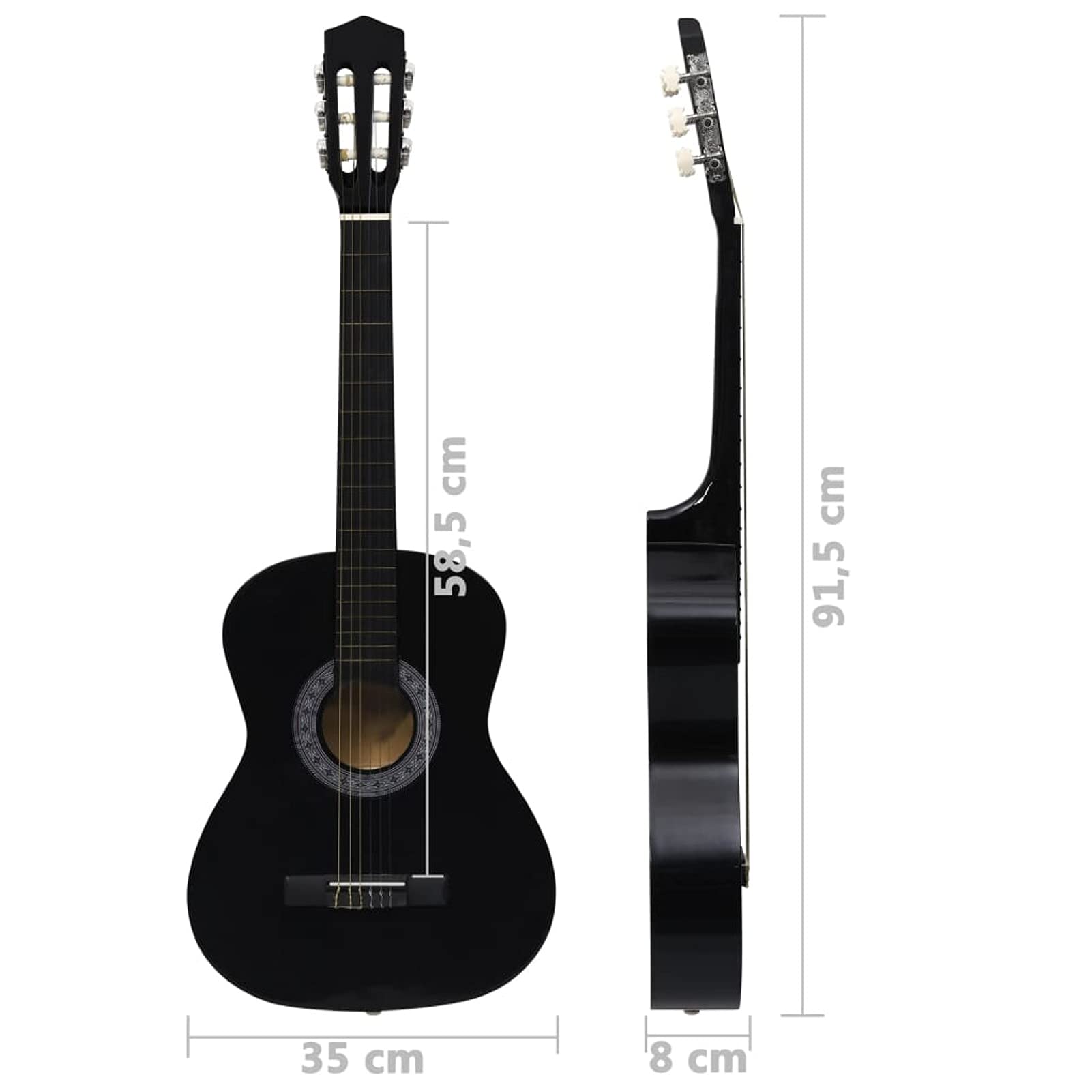 Chitarra Classica per Principianti e Bambini Nera 3/4 36",Arte e Svago,Hobby e Arti Creative,Strumenti Musicali,Strumenti a Corda,Chitarre-70118