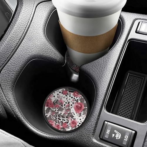 Posavasos para portavasos de carro, 2 unidades, diseño de leopardo miniatura 6