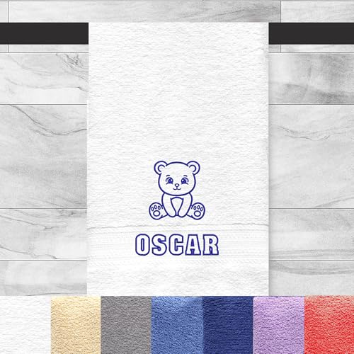 Shape28 Personalized Bath Towel with Custom Name and Animal Embroidery - Soft, Absorbent Cotton, Fun Bathroom Accessory (54